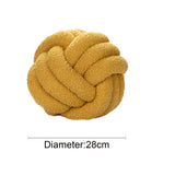 YT-KOKE Sherpa Fleece Round Knot Ball Pillow, Coussin Ddécoratif Knot pour Canapé-lit Chaise Sol, Oreiller Décoratif Jeté, Coussin Rond pour Les Copines Jouant à la Photographie (Yellow,22cm)