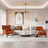 Vesgantti Fauteuil en Velours, Fauteuil à Oreilles pour Salon - Orange