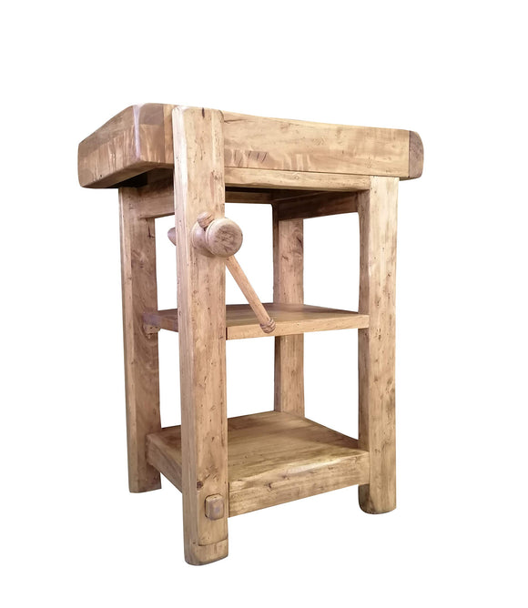Biscottini Table Haute 82x57x64 cm Made in Italy | Meuble Cuisine en Bois Massif | Établi Pliant | Table Haut Cuisine en Bois