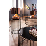 Kare Design Tables basses Wire, noir, rond, acier, verre, table basse salon lot de 2, meuble, table de salon, decoration chambre, Ø70cm, Ø60cm