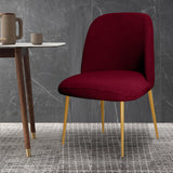 Lot de 2 housses de chaise de salle à manger en velours extensible pour chaises modernes du milieu du siècle, bordeaux