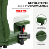 YAMASORO Fauteuil Bureau 150kg Rétro en Cuir Vert avec Roues en Caoutchouc, Chaise de Bureau Ergonomique avec Dossier Haut, Cuir Ciré Oli Vert