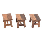 DESIGN DELIGHTS Tabouret en bois Monte - 30 x 20 x 21 cm (l x p x h) - Bois massif d'acajou - Tabouret rustique pour fleurs et plantes - Tabouret d'appoint - Tabouret décoratif - Couleur : 01