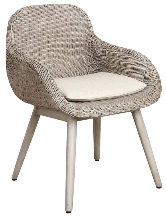 AUBRY GASPARD Fauteuil en rotin Gris et Bois
