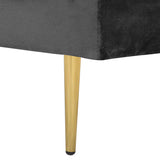 Chaise Longue Méridienne Côté Gauche en Velours Noir Assise Confortable pour Salon Glamour et Moderne Beliani