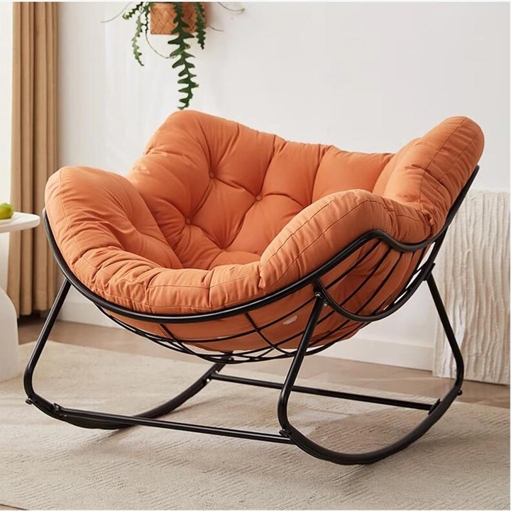 WNRLL Moderne Rocking Chair avec Haut Dossier, Rembourré Chaise Coulissante, Glider Chaise pour Salon/Chambre/Arrière-Cour/Balcon,2 WNRLL Moderne Rocking Chair avec Haut Dossier, Rembourré Chaise Coulissante, Glider Chaise pour Salon/Chambre/Arrière-Cour/Balcon,2