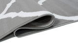 TAPISO Luxury Tapis Poils Ras Moderne Gris Blanc Géométrique Trèfle Marocain Tapis Salon Chambre Adulte Salle à Manger Bureau Oeko-TEX Résistant 160 x 220 cm