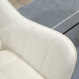 HOMCOM Fauteuil de salon Fauteuil à oreilles Fauteuil de relaxation avec pieds en caoutchouc, fauteuil de lecture avec aspect velours, fauteuil rembourré pour chambre à coucher, scandinave, blanc