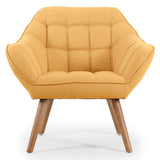 Menzzo Fauteuil Scandinave Zentao Tissu Jaune