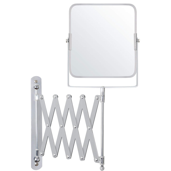 Belle VOIR miroir mural chromé pivotant 360° extensible x3 - 15,5 x 18,5 cm - Miroir de salle de bain rotatif double face acier inoxydable
