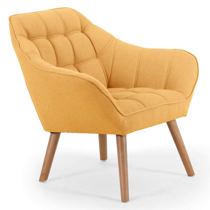 Menzzo Fauteuil Scandinave Zentao Tissu Jaune Menzzo Fauteuil Scandinave Zentao Tissu Jaune