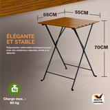 Casaria® Set de Meubles de Balcon 1 Table et 2 chaises Pliable en Bois d'Acacia Ensemble extérieur Salon de Jardin terrasse
