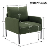 chairus Petit Canapé 1 Place Moderne Design, Fauteuil de Salon avec Pieds en Métal, Fauteuil Scandinave en Lin pour Salon Chambre Bureau, Vert