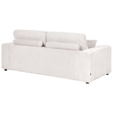 Canapé Moderne en Velours Côtelé 3 Places Confortable Meuble de Salon Blanc Cassé Sandora