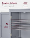VASAGLE Meuble de Salle de Bain, Armoire de Rangement, 4 Portes