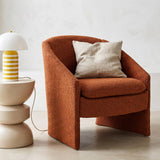 HOMIFAB Fauteuil Arrondi en Tissu bouclé Rouille - Ami