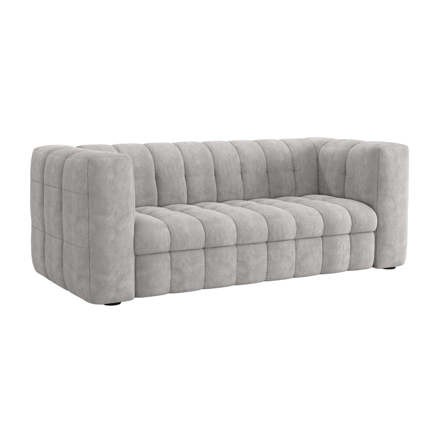 Mobilier-Deco Daria - Canapé 3 Places Convertible rapido en Tissu matelassé Gris Matelas 14 cm Mobilier-Deco Daria - Canapé 3 Places Convertible rapido en Tissu matelassé Gris Matelas 14 cm
