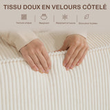 HOMCOM Canapé 3 Places en Velours côtelé 230 cm, canapé Moderne avec Assise et accoudoirs rembourrées, entièrement compressé Pas de Montage nécessaire, pour Salon, Chambre, Bureau, Beige