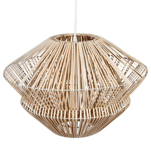 Grande suspension lustre en ROTIN - Diamètre 45 cm - Coloris : BOIS Naturel