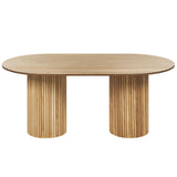 Table de Repas Ovale 180 x 100 cm en MDF et Bois d'Hévéa Bois Clair Sheridan