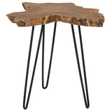 Beliani 2 x Tables Basses avec Plateau en Bois de Java et Pieds en Métal Noir Design Industriel pour Salon Moderne, Rustique ou Scandinave