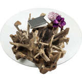 Kare Design - Table Basse Plateau Rond Pied Bois flotté Roots
