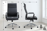 CLP Chaise De Bureau Kolumbus en Véritable Cuir I Fauteuil De Bureau Réglable en Hauteur Pivotant Piètement Mécanisme A Bascule Intégré, Couleur:Noir