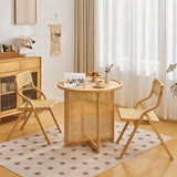 Table de Salle À Manger Ronde Moderne du Milieu du Siècle en Bambou, Conception de Piédestal Rustique en Rotin pour Les Petits Espaces, peut Accueillir 2 À 4 Personnes(Color:Brown,Size:80cm/31in)