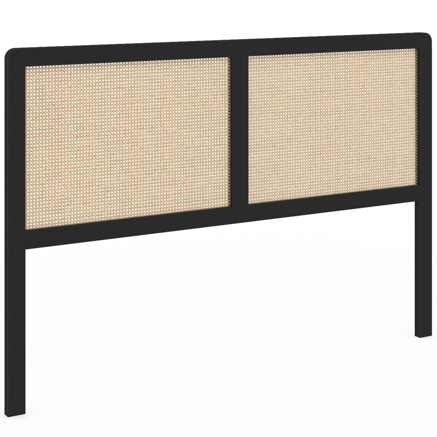 IDMarket - Tête de lit sur Pied EDHEN 160 cm cannage et Bois Noir IDMarket - Tête de lit sur Pied EDHEN 160 cm cannage et Bois Noir