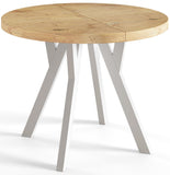 AlpiMeble Table Pliante Ronde OVO – Table Ronde pour Salle à Manger pour Salon – Plateau laminé 36 mm – Tableau Salle Manger – Tableau pour Dimensions de 80 cm a 130 cm Lancelot