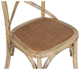 Biscottini Lot de 2 chaises de salle à manger en bois massif - Chaise cuisine et salon en rotin - Chaises d extérieur et intérieur - Chaise en peluche Rustica Cross - Siège rembourré Thonet Vintage
