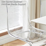 Chaise de salle à manger moderne en acrylique transparent avec cadre en métal, design minimaliste pour salle à manger, salon, bureau – Assise et dossier orange élégants