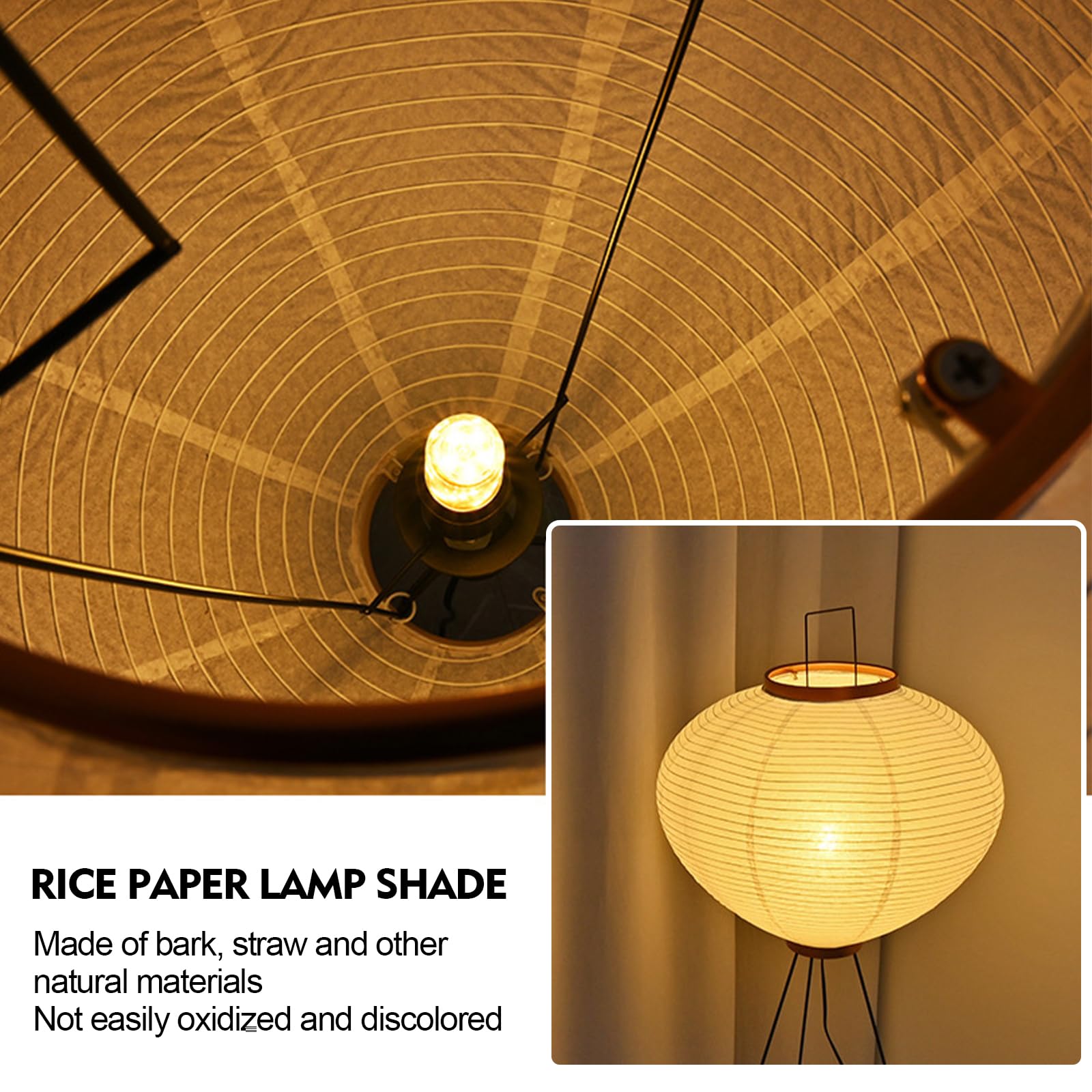 Abat-jour ovale en papier de riz blanc House Doctor