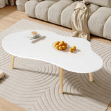 HshDUti Petite table basse, table basse moderne du milieu du siècle pour salon, centre de salon, table basse d'exposition minimaliste, table basse ovale en bois en forme de nuage, tables basses