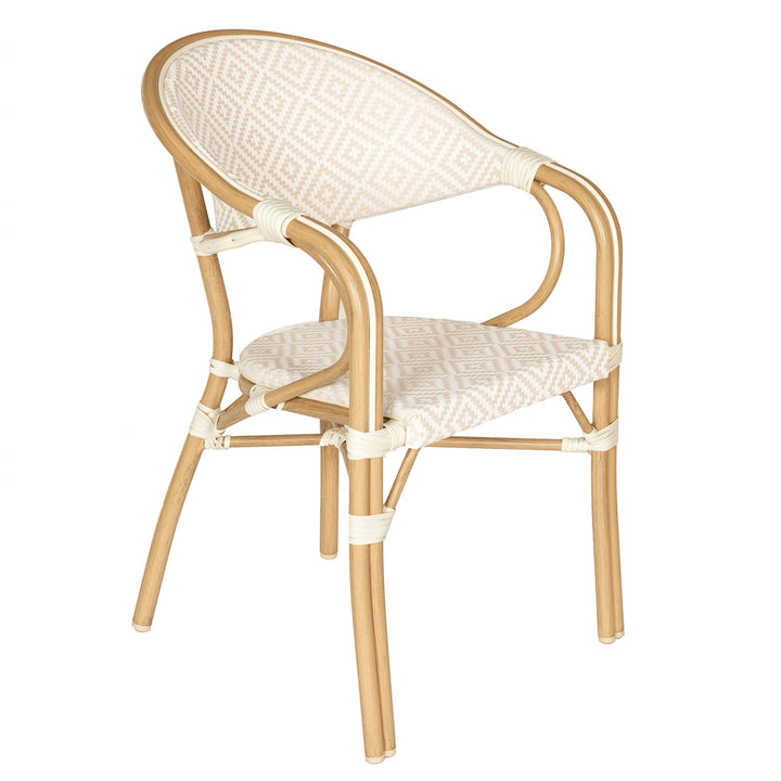 Oviala Chaise de terrasse Style Parisien Aluminium et rotin synthétique Beige Oviala Chaise de terrasse Style Parisien Aluminium et rotin synthétique Beige