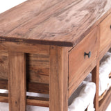 DESIGN DELIGHTS Commode Naturelle Rattan | 98 cm, Bois dacajou, avec paniers et tiroirs en rotin | Commode en Bois, Sideboard Vintage, bahut