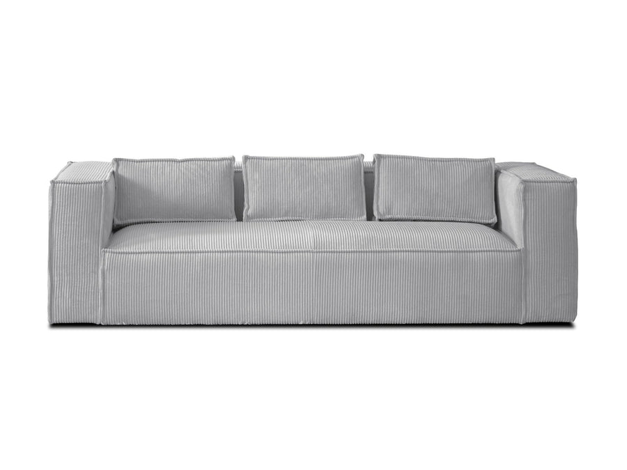 Lisa Design - Canapé Fixe Stella - Canapé 3 Places en Velours Côtelé - Style Contemporain - Fabriqué en Europe - Gris Clair Lisa Design - Canapé Fixe Stella - Canapé 3 Places en Velours Côtelé - Style Contemporain - Fabriqué en Europe - Gris Clair