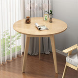Table de salle à manger ronde de style rétro moderne en bois de hêtre - Blanc - 40 x 40 x 46 cm - Table en bois pour salle à manger