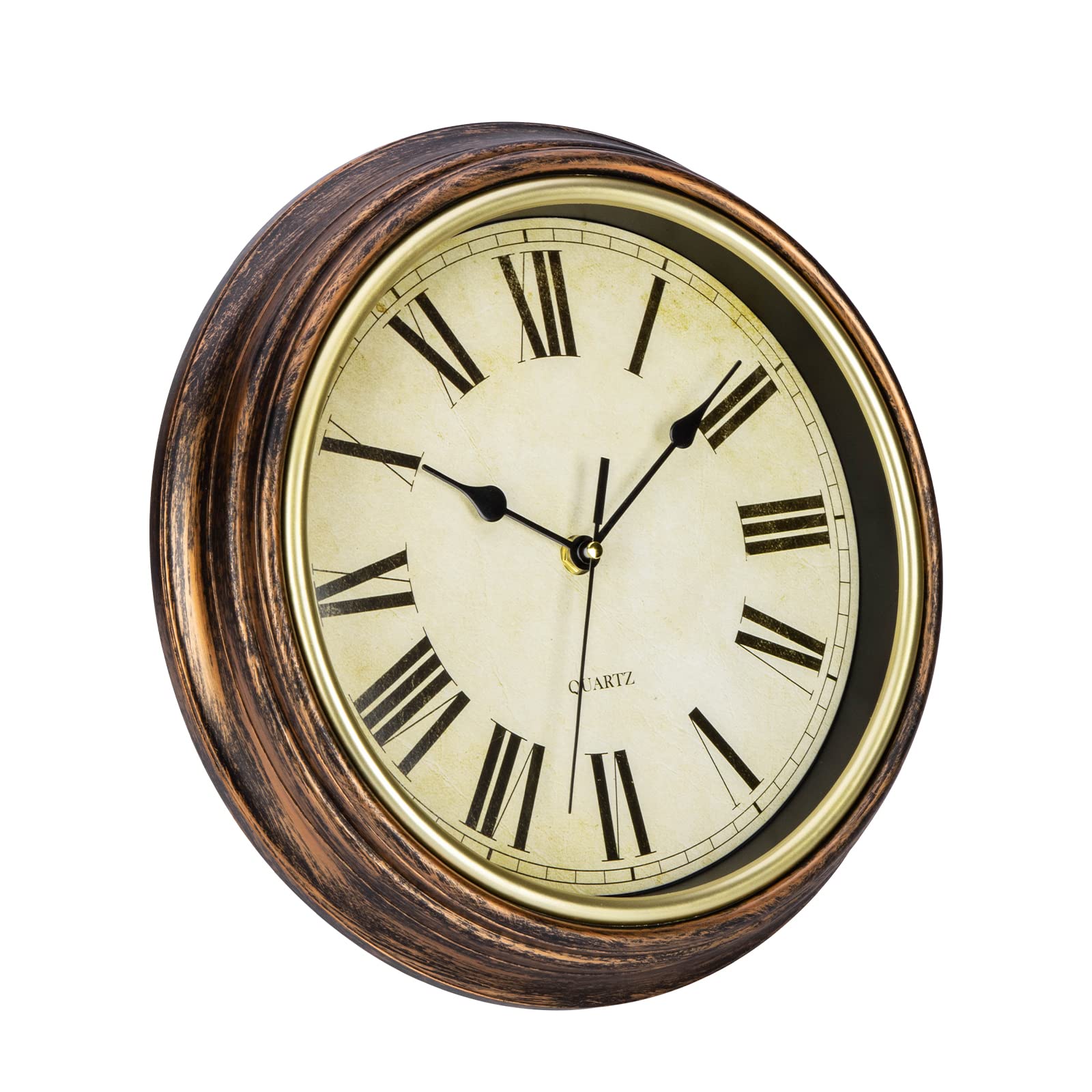 Horloge Murale Vintage HYLANDA 30,5 Cm - Silencieuse Sans Tic-Tac, Décoration Salon, Cuisine, Bureau