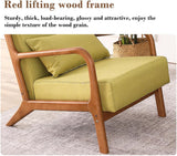 ZUMAHA Canapé Simple Doux et Moelleux, Fauteuil d'appoint Moderne avec Pieds en Bois, Chaise d'appoint en Cuir, siège et Dossier rembourrés