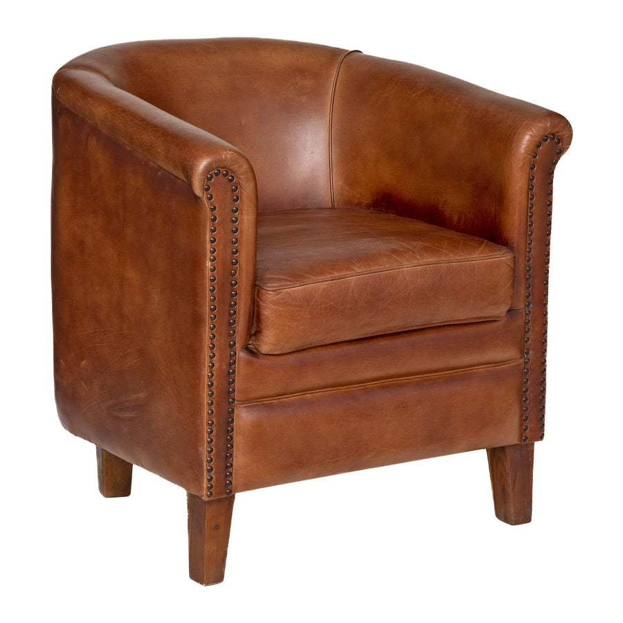 Atmosphera - Fauteuil Valam - Cuir - Marron Atmosphera - Fauteuil Valam - Cuir - Marron
