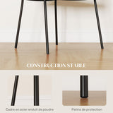 HOMCOM Lot de 2 chaises de Salle à Manger Chaise de Cuisine Pieds en Acier, Assise rembourrée, pour Salle à Manger, Salon, Cuisine, dim. 57L x 53l x 73H cm Orange