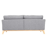 Miliboo Canapé scandinave déhoussable 3 Places en Tissu Gris Clair et Bois Clair Oslo