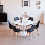 HJhomeheart Table à Manger Ronde Moderne - Pour Cuisine, Salle à Manger et Bureau - Blanche, Diamètre 110 * 75(H) CM