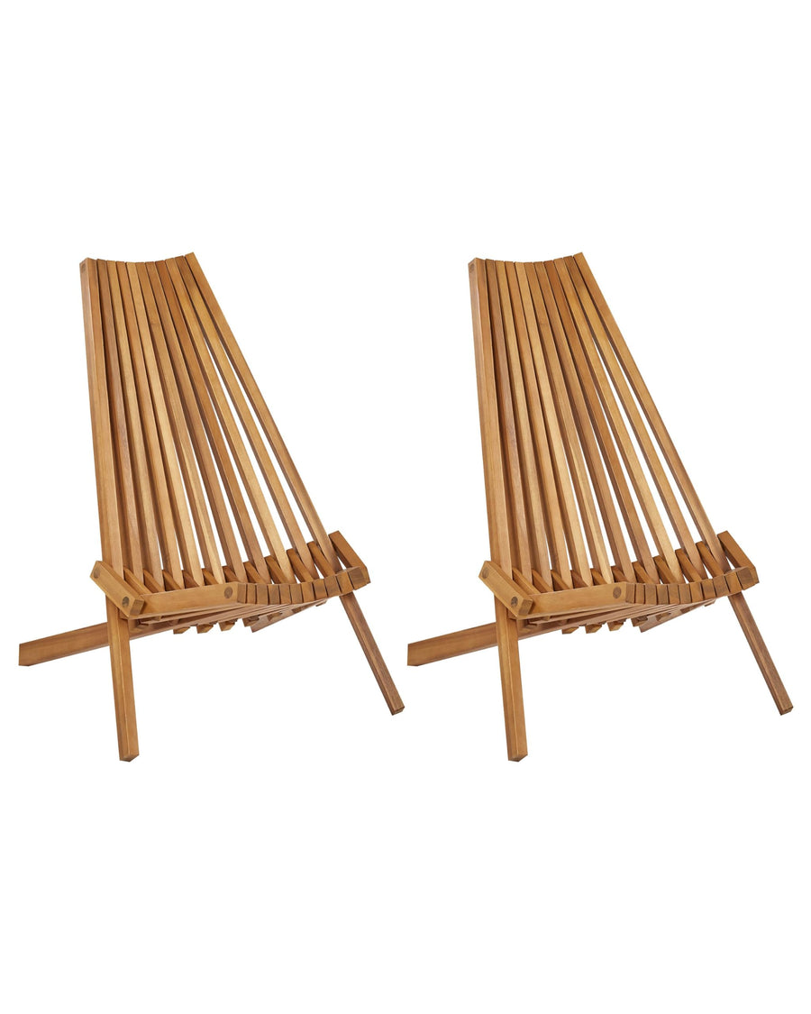 Lot de 2 Chaises Rustique de Jardin en Bois d Lot de 2 Chaises Rustique de Jardin en Bois d'Acacia Extérieur Pliables Bellano