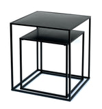 DanDiBo Lot de 2 tables basses en métal noir pour salon 96252 Table d'appoint 52 cm et 42 cm