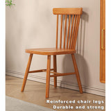Chaises De Salle À Manger en Bois Massif – Chaises De Cuisine Windsor Farmhouse avec Dossier À Barreaux, Chaise D'appoint sans Accoudoirs for Salon, Salle À Manger, Restaurant, Montage Facile(Wood)