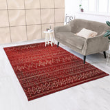 1A2T - Tapis Berbere - Grand Tapis Salon et Salle à Manger 270x370 cm Rouge - Tapis Design Scandinave Moderne Tapis Jute Geometrique Idéal pour la Salle à Manger, 3108