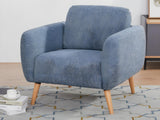 Vente-unique - Fauteuil en Tissu MAGELAN - Bleu Clair