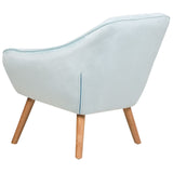 Fauteuil Scandinave Tapissé en Velours Bleu Clair de Qualité avec Dossier Capitonné pour Salon Design Rétro et Glamour Beliani